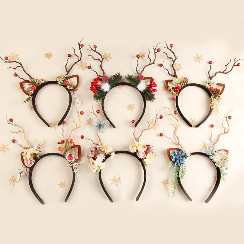 Reindeer Antlers Headband - Serre-tête de Noël en bois de