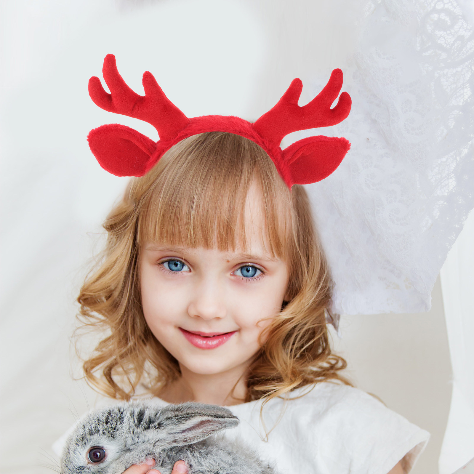 Reindeer Antlers Headband - Serre-tête festif de Noël avec bois
